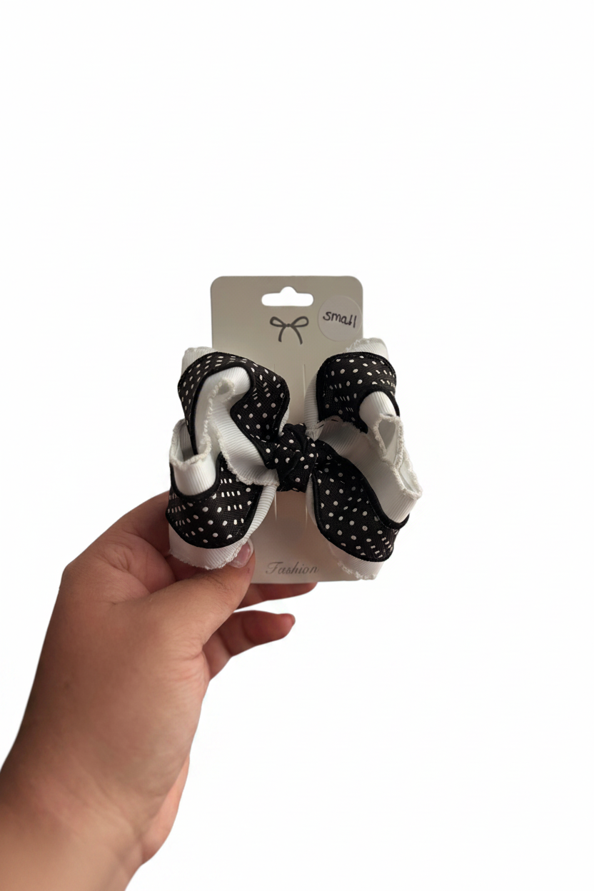 Black and white bitty dot 4 inch