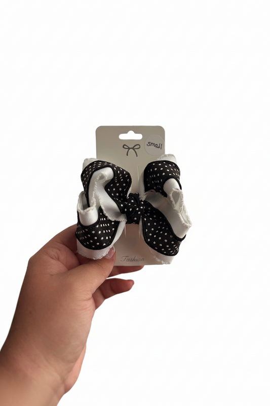 Black and white bitty dot 4 inch